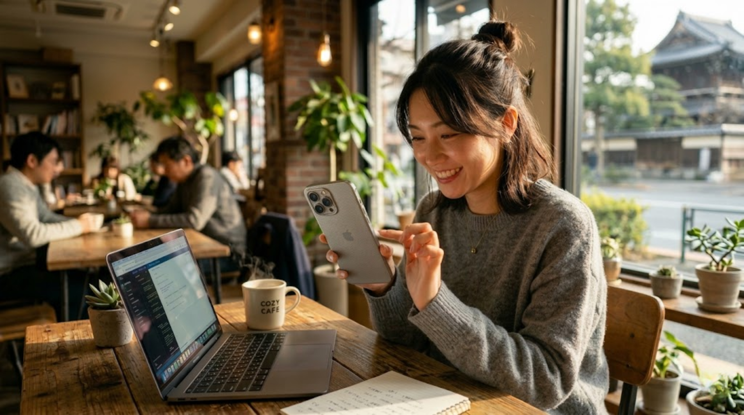 スマホアプリとPCブラウザでのコピートレード利用イメージ